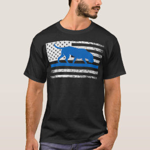 Camiseta Policial de Bloodhound K9 USA Flag Thin Blue