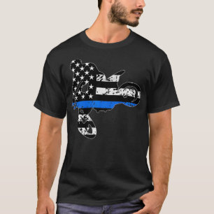 Camiseta Policial de corrida motocross dirtbike de linha az