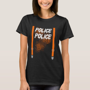 Camiseta Policial de Figuras de Halloween Blue Line Me Ama