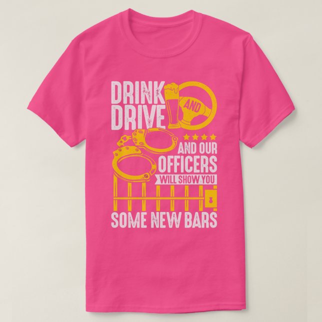 Camiseta Policial Engraçado Inspetor de Trabalho Xerife Gif (Frente do Design)