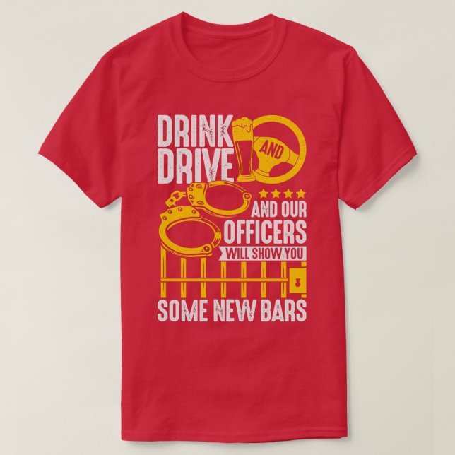 Camiseta Policial Engraçado Inspetor de Trabalho Xerife Gif (Frente do Design)