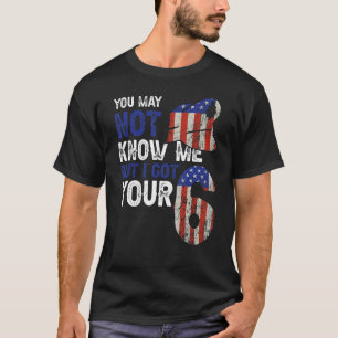 Camiseta Policial EUA Bandeira Você Pode Não Me Conhecer Ma