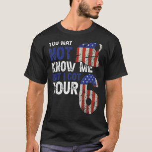 Camiseta Policial EUA Bandeira Você Pode Não Me Conhecer Ma