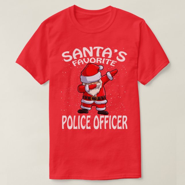 Camiseta Policial Favorito Santas Natal (Frente do Design)