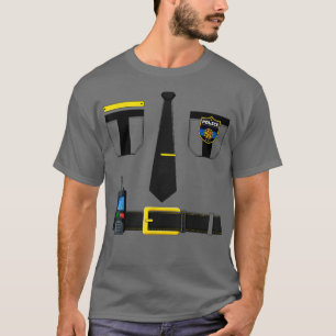 Camiseta Policial Halloween Oficial da Polícia Mens Bo