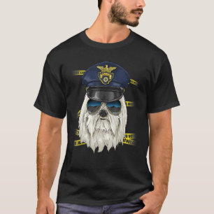 Camiseta Policial Maltês de Crime Policial K9 Maltês
