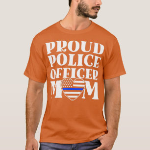 Camiseta Policial Orgulhoso Mãe Oferece Poli De Linha Azul