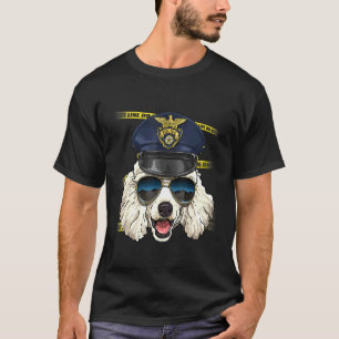 Camiseta Policial Poodle Crime Policial Cena K9 Puppy Pet