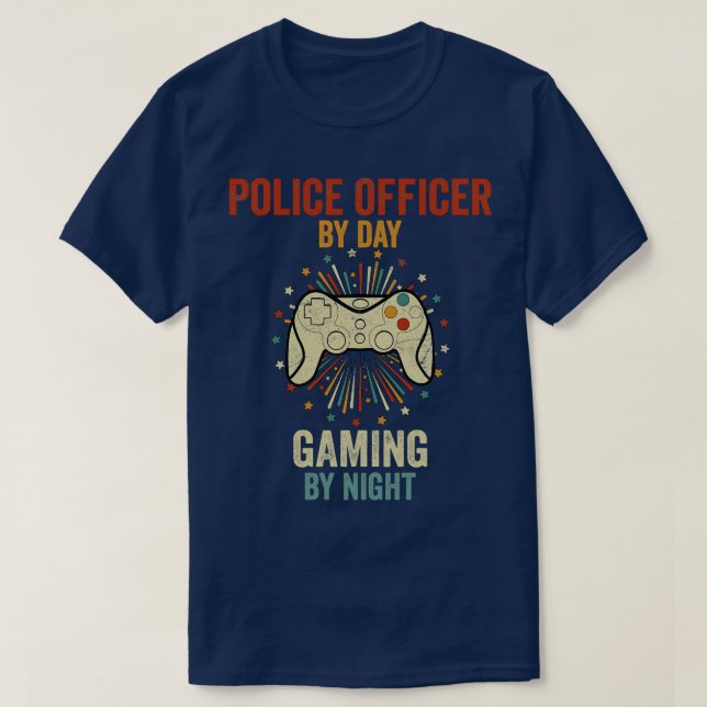Camiseta Policial Por Jogo De Dia À Noite (Frente do Design)