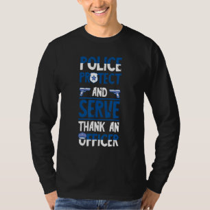 Camiseta Policial Protege E Serve Obrigado Crachá P
