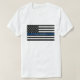 Camiseta Policial Thin Blue Line American Flag Add Name (Frente do Design)