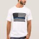 Camiseta Policial Thin Blue Line American Flag Add Name (Frente)