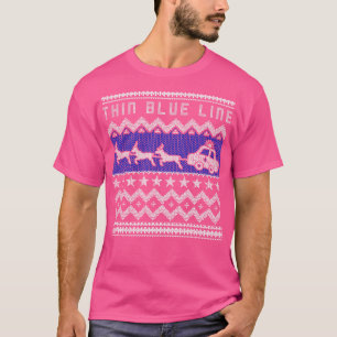 Camiseta Policial Thin Blue Line Febre Suor de Natal