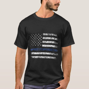 Camiseta Policial Thin RETIRED Blue Line American