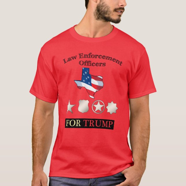 Camiseta Polícias Do Texas Para Trump (Frente)