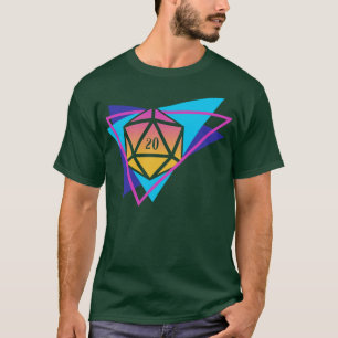 Camiseta Polidedro De Onda Sintética D20 Dice Retro Tableto