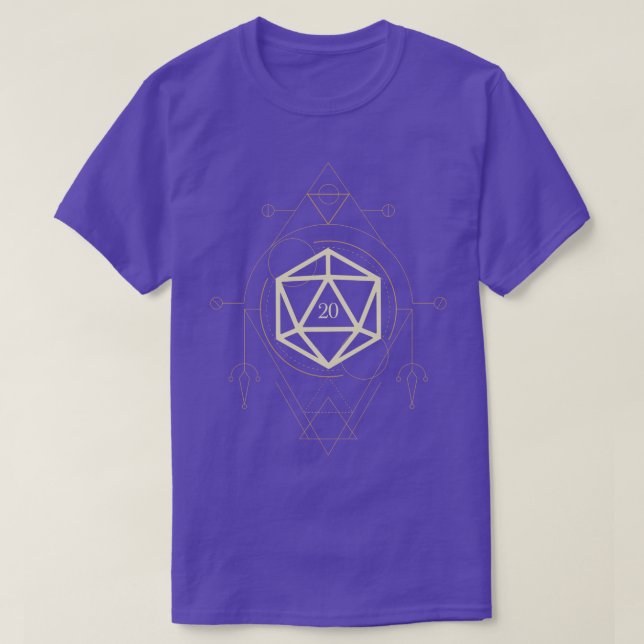 Camiseta Polidedro Esotérico D20 Dice Tarot Eleven (Frente do Design)