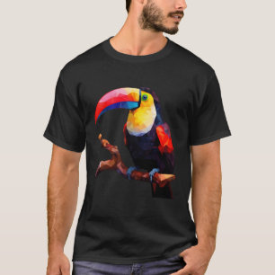 Camiseta Poligonal Toucan Sentado Em Uma Ramificação
