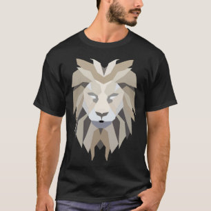 Camiseta polígono, baixo poli, leão