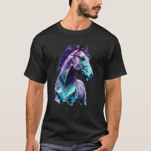 Camiseta Polígonos de cabeça de cavalo Equitação de cavalo