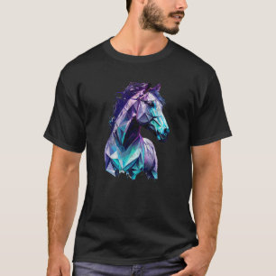 Camiseta Polígonos de cabeça de cavalo Equitação de cavalo