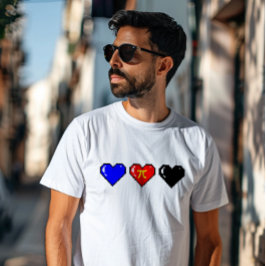Camiseta Polimorreia Sinalizador Pixel Coração