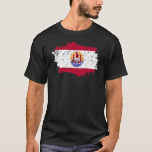 Camiseta Polinésia Francesa Flag Grunge Country Flag França