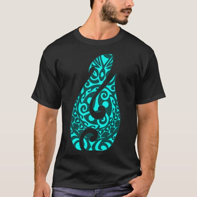 Camiseta Polinésia Maori Fish Hook Hei Matau gancho Maor (Frente)