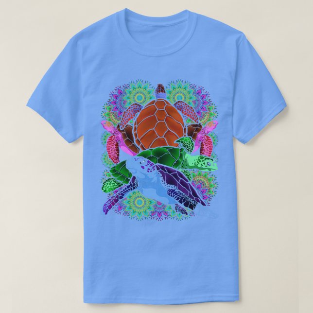 Camiseta Polinésia Tatuagem Tartarugas Havaianas Mandala Lo (Frente do Design)