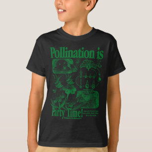 Camiseta Polinização de abelha vintage retro inseto flor