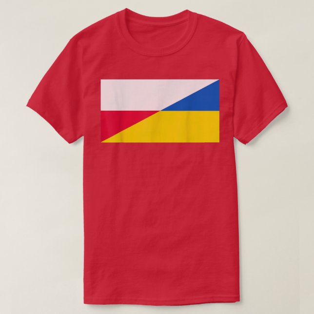 Camiseta Polish Support for Ukraine Ukrainian Flag and Pola (Frente do Design)