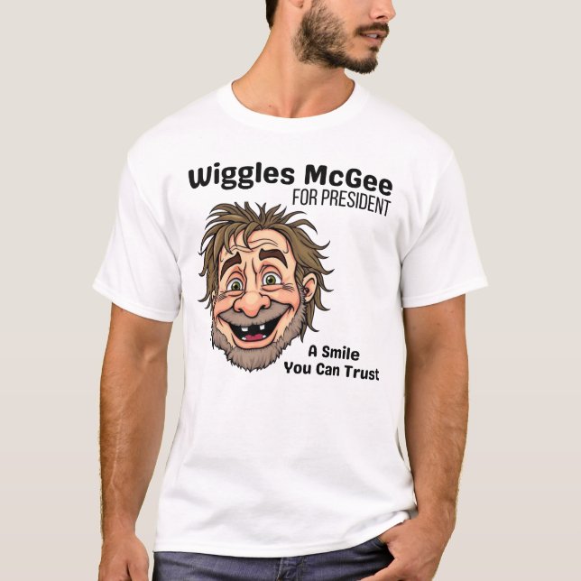Camiseta Political T Shirt, Wiggles McGee For President (Frente)