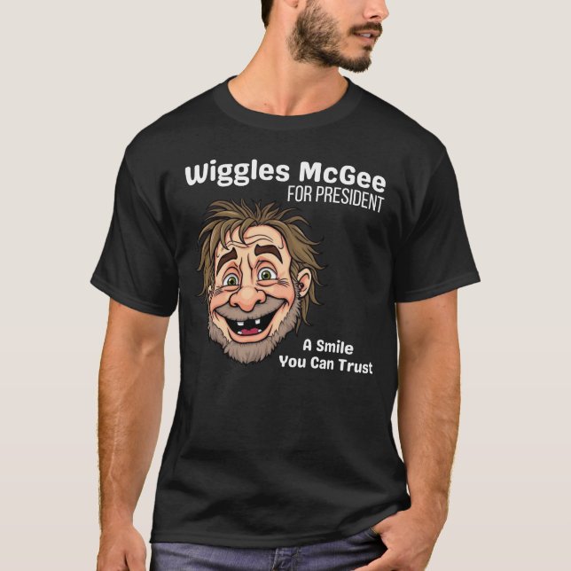 Camiseta Political T Shirt, Wiggles McGee For President (Frente)