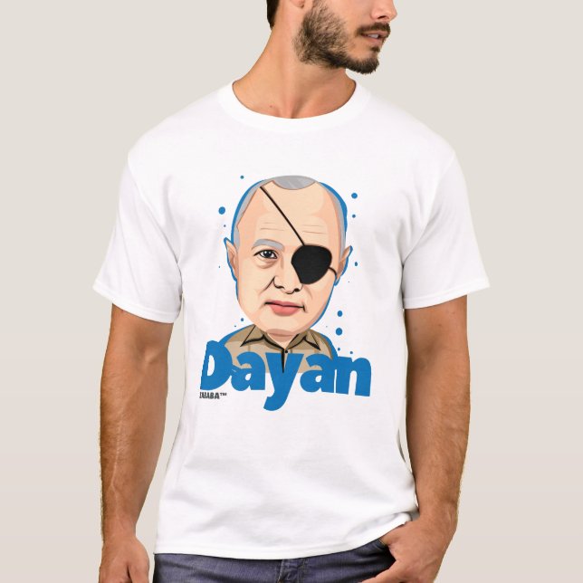 Camiseta Político do israelita de Moshe Dayan (Frente)