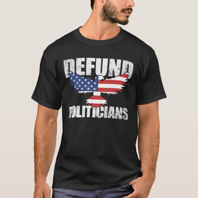 Camiseta Políticos defensores dos EUA Flag Eagle Anti Gover (Frente)