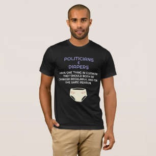 Camiseta Políticos Políticos Como Fraldas Que Precisam Muda