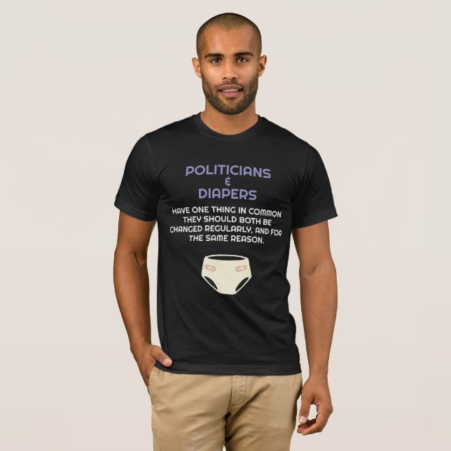 Camiseta Políticos Políticos Como Fraldas Que Precisam Muda (Frente Completa)