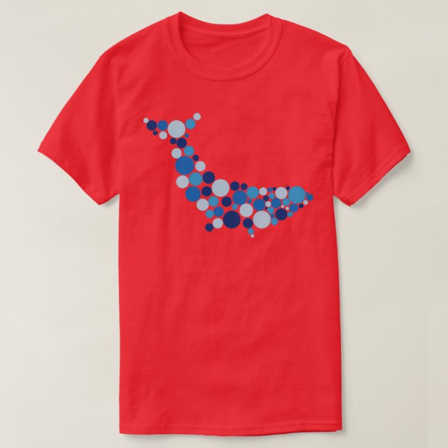 Camiseta Polka Dot Whale Sea Animals (Frente do Design)