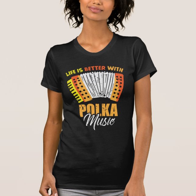 Camiseta Polka Music Accordion Dancing em polonês (Frente)