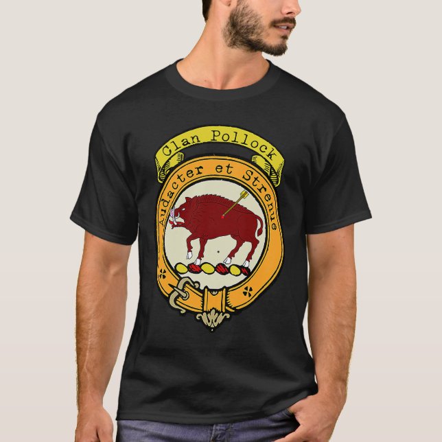 Camiseta Pollock Clan Scottish Crest (Frente)