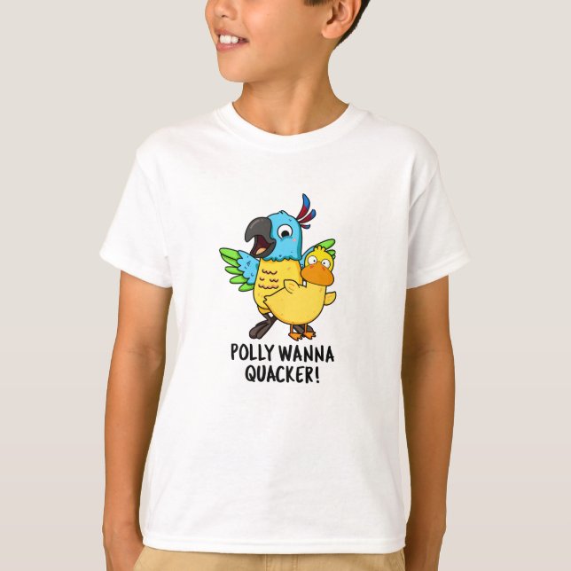 Camiseta Polly Wanna Quacker Funny Animal Pun (Frente)