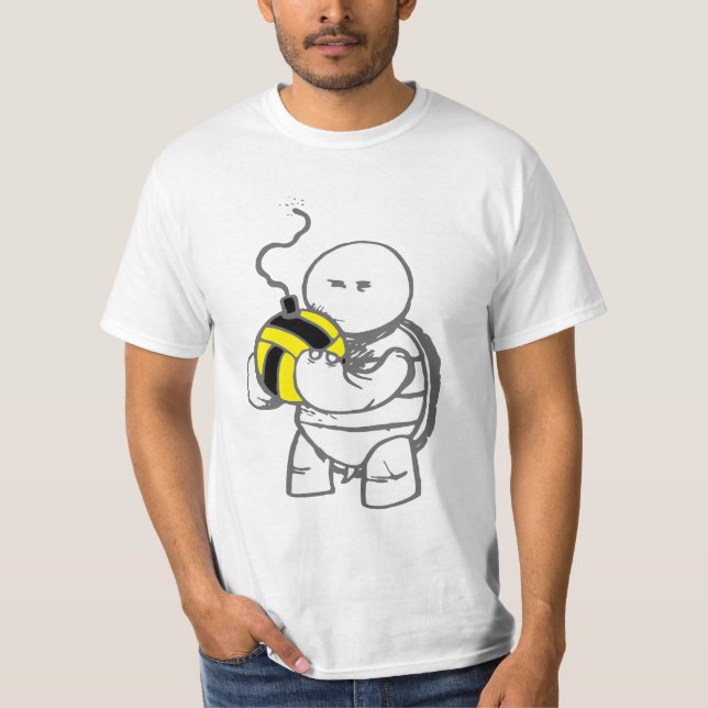 Camiseta Pólo aquático irritado da tartaruga - bola (Frente)