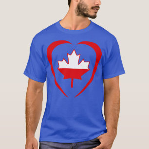 Camiseta Polonês canadense Multinacional Flag Heart
