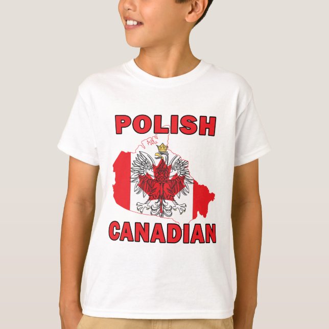 Camiseta Polonês canadiano - Mapa do Canadá (Frente)