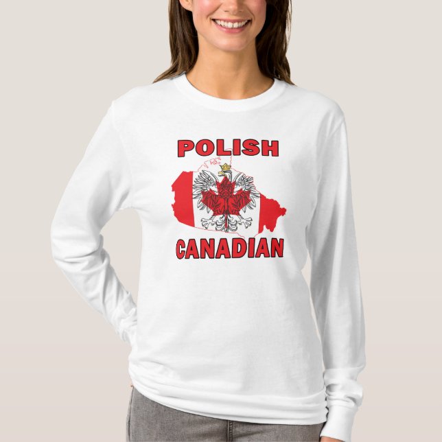 Camiseta Polonês canadiano - Mapa do Canadá (Frente)