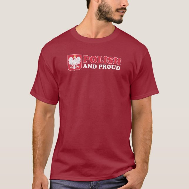 Camiseta Polonês E Orgulhoso Com Águia Branca A ESCURO (Frente)