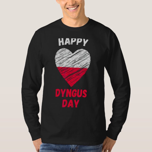 Camiseta Polonês Heart Happy Dyngus Day Polska Polônia de 2 (Frente)