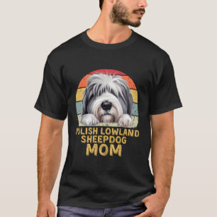 Camiseta Polonês Lowland Sheepdog Mãe Retro Meus Cães São M