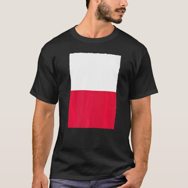 Camiseta Polonês Retro Vintage Polônia de Bandeira Nacional (Frente)