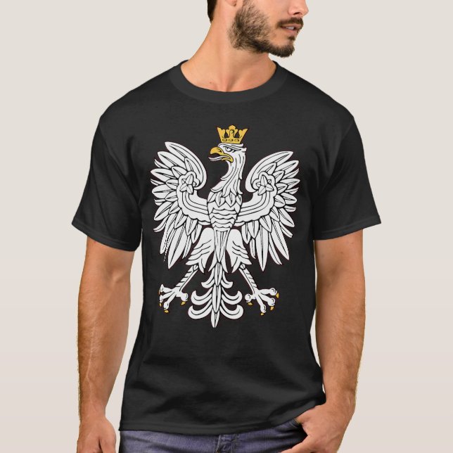 Camiseta Polonês White Eagle - Crest Nacional Emblem (Frente)